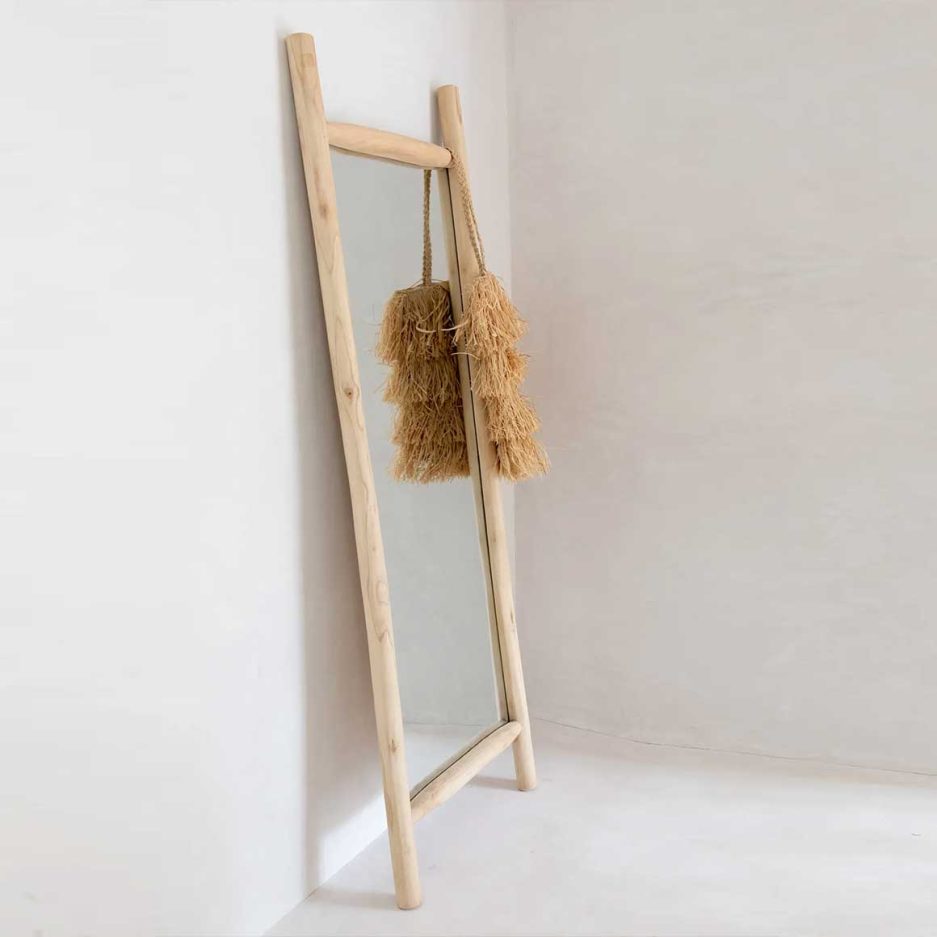 Großer Spiegel ISLAND Dressing Room handgefertigter Wandspiegel Teakholz Ganzkörperspiegel Holzrahmen Schlafzimmer Deko Soulbirdee Onlineshop