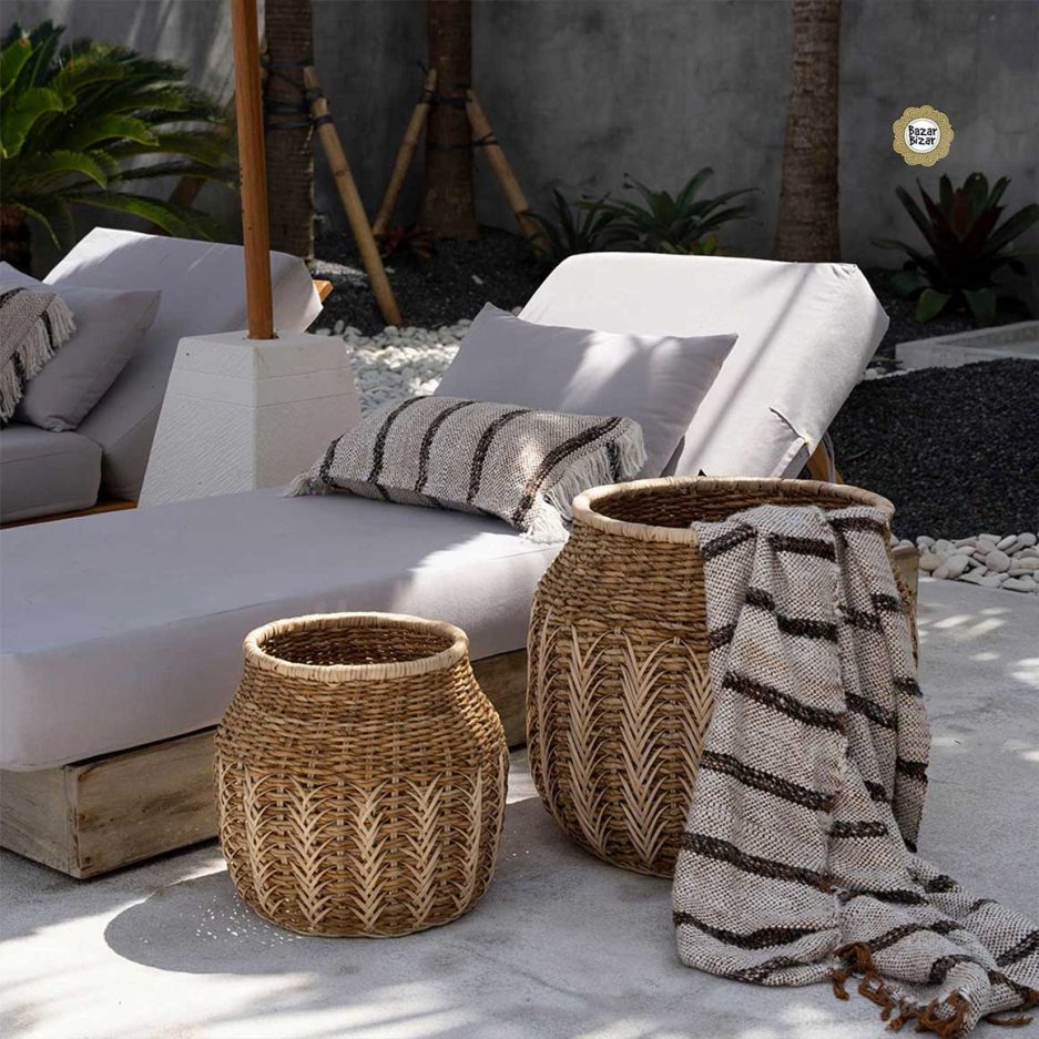 Korb Luziru Basket Boho Deko JABR069N-L Bazar Bizar kaufen Soulbirdee onlineshop ibiza bali wohndeko aufbewahrung