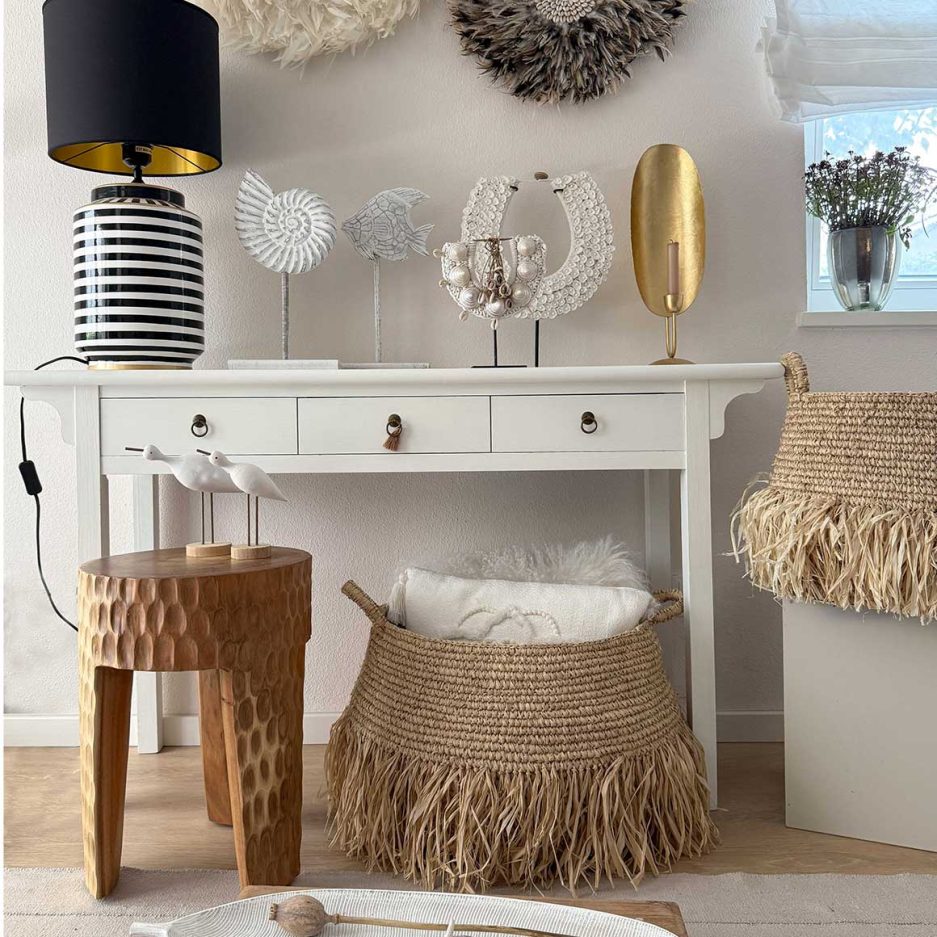 Sommer Deko Kerzenständer Korb Beistelltisch Boho Soulbirdee Onlineshop
