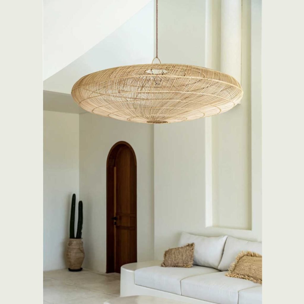 Rattan Lampenschirm | Der schönste Lampenschirm aus Rattan | Lampenschirm groß XL XXL | Hängelampe Lampenschirm | Lampe kaufen | Soulbirdee Lampenshop