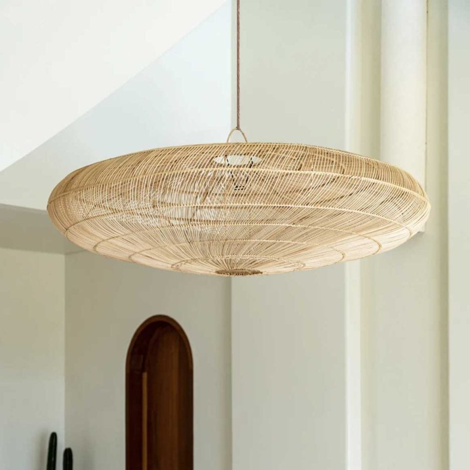 Rattan Lampenschirm | Lampenschirm groß XL XXL | runder Lampenschirm aus Rattan | Hängelampe Lampenschirm | wohnzimmer Lampe | Lampe kaufen | Soulbirdee Lampenshop