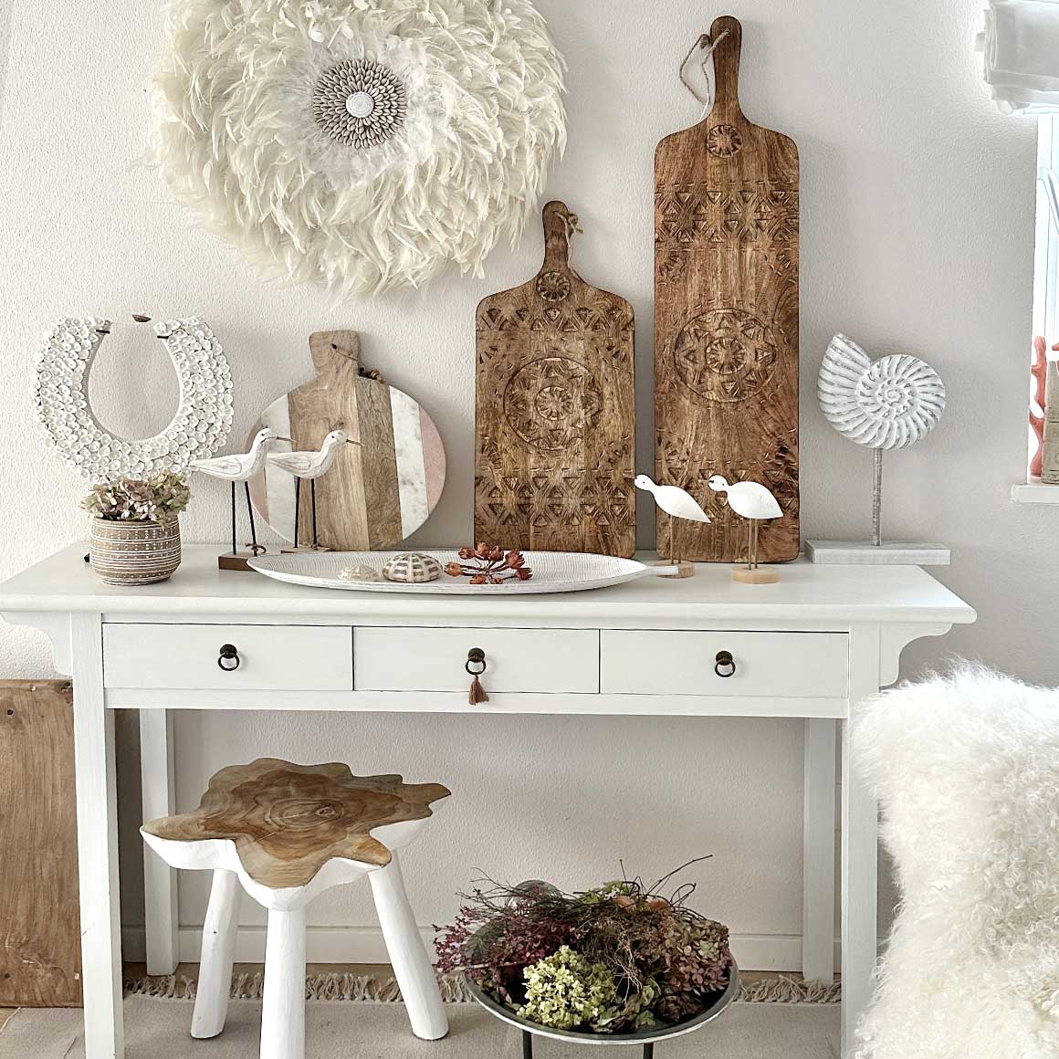 Servierbrett Mandala | Servierbrett aus Holz | Holzbrett mit Griff | Küchendekoration | Wanddeko Küche | Küchendeko | Schneidebrett | Mit Aufhängung | Antipasti Brunch Brot Schneidebrett im Soulbirdee Onlineshop