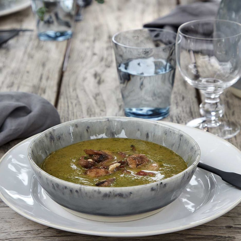 Graues Geschirr suppenschüssel suppenteller mediterran Ibiza Style Portugal Beste Qualität aus FeinSteinzeug verlauf Soulbirdee Onlineshop