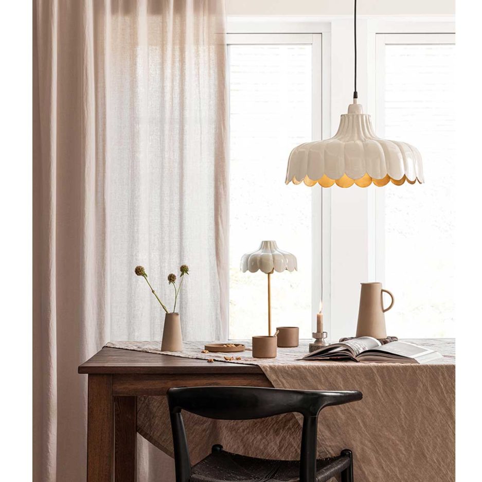 Hängelampe für Esstisch Esstischlampe Metall rund Boho Lampenschirm Beige Soulbirdee Lampenshop Onlineshop