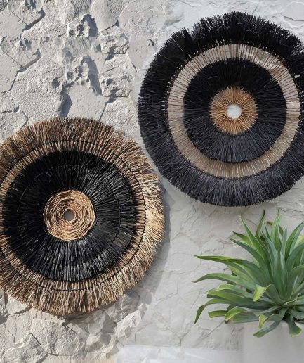 Wanddeko Wohnzimmer Boutique Hotel Club Restaurant Boho Style 110 cm groß Ibiza Stil rund Deko Wand Soulbirdee Onlineshop