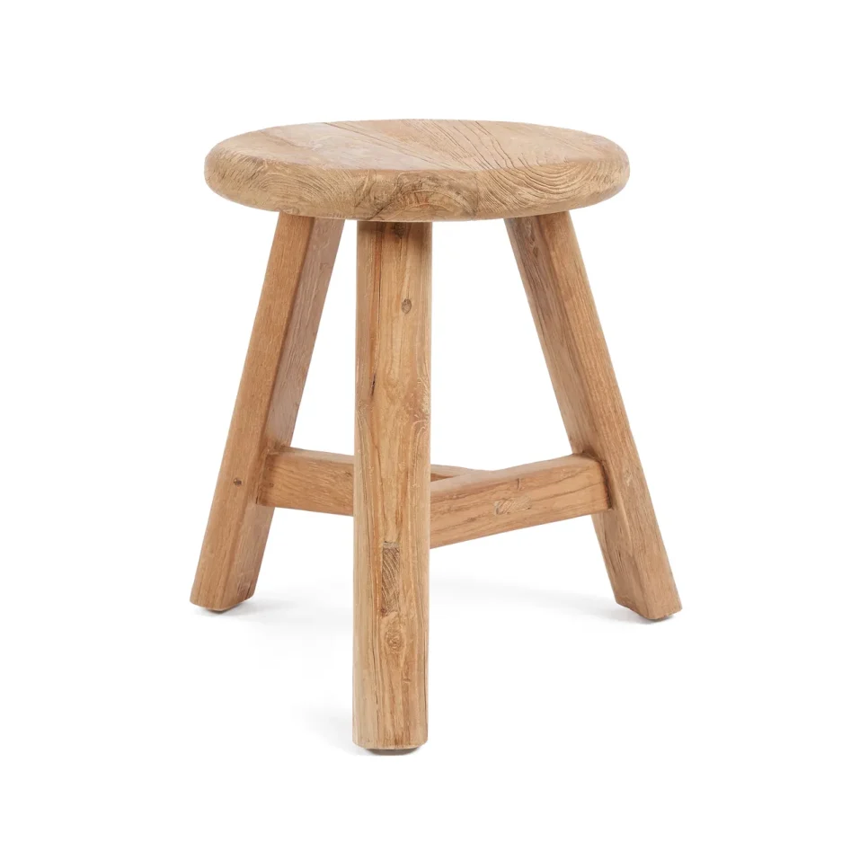 Teak Vintage Holzhocker recykelt nachhaltig umweltfreundlich Soulbirdee Onlineshop