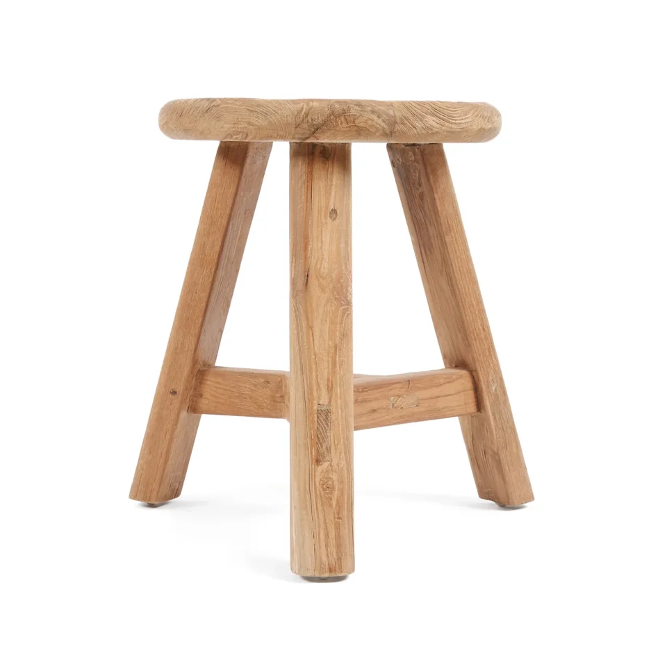 Teak Vintage Holzhocker recykelt nachhaltig umweltfreundlich Soulbirdee Onlineshop