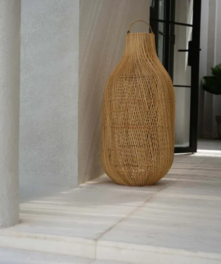 Rattan Lampenschirm Kendi L Bodenlampe Soulbirdee Lampenshop