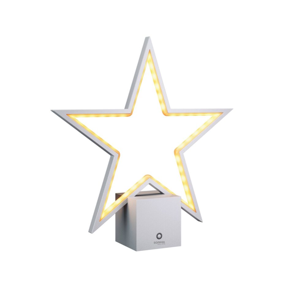 Dekoleuchte akku led stern lampe LED sompex silber wohnzimmer