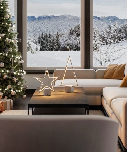 beleuchtung weihnachten wohnzimmer deko led stern lampe LED sompex silber wohnzimmer