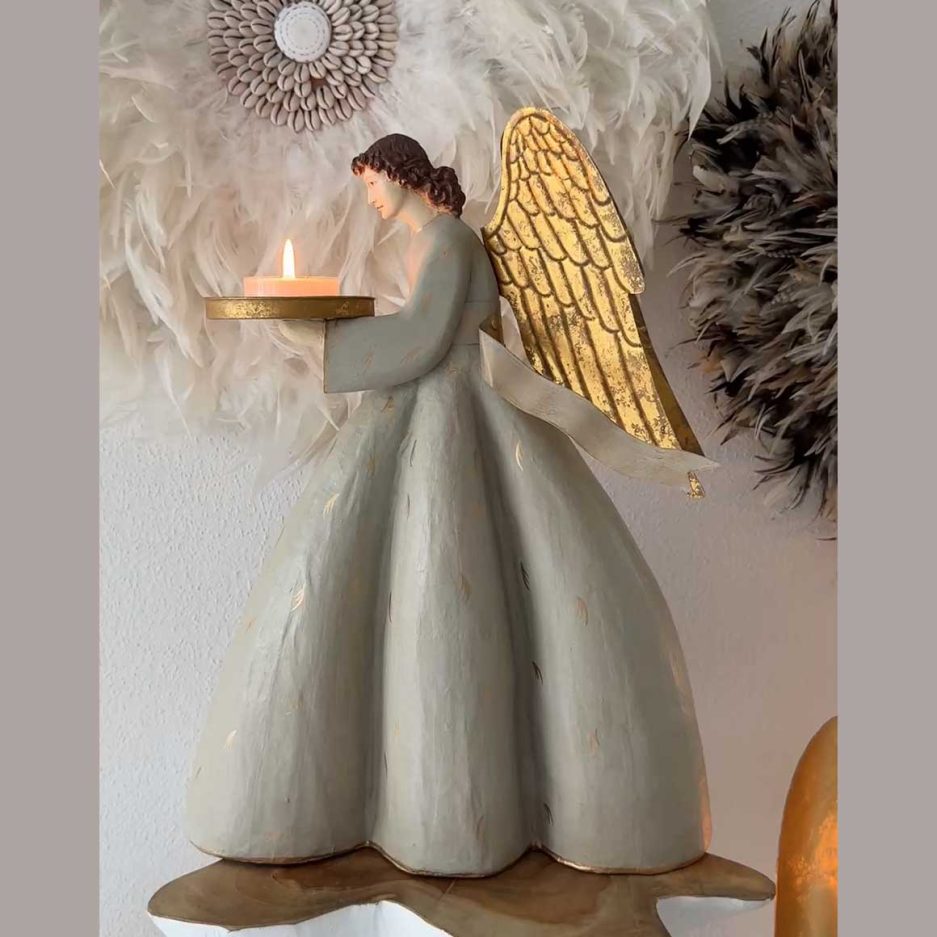 engelfiguren engel gross weihnachtsengel weihnachten meander vintage landhaus deko soulbirdee shop