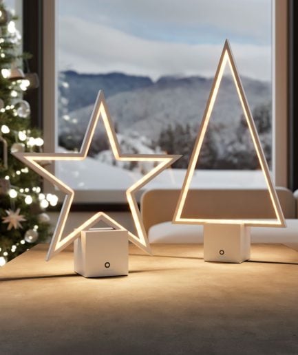 weihnachtsbeleuchtung akku led stern lampe LED sompex silber wohnzimmer